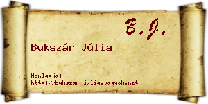 Bukszár Júlia névjegykártya