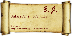 Bukszár Júlia névjegykártya